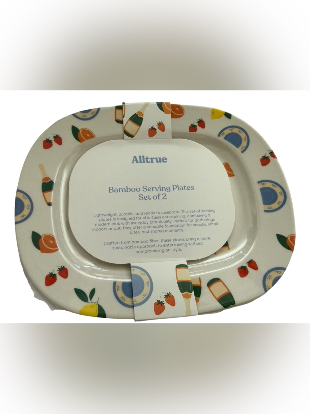 Alltrue Bamboo Serving Plates: Set of 2